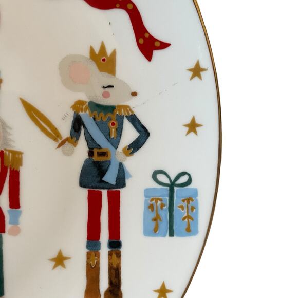 Grace Teaware NUTCRACKER BALLET Salad Plates 8in Set of 4 Christmas Holiday New - Picture 6 of 12